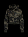 Green camo crop-top hoodie